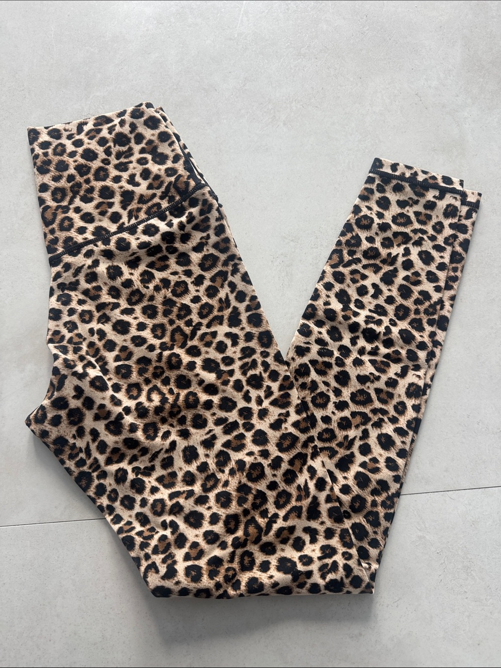 Leopard Print High-Waist Leggings - Tan Leopard